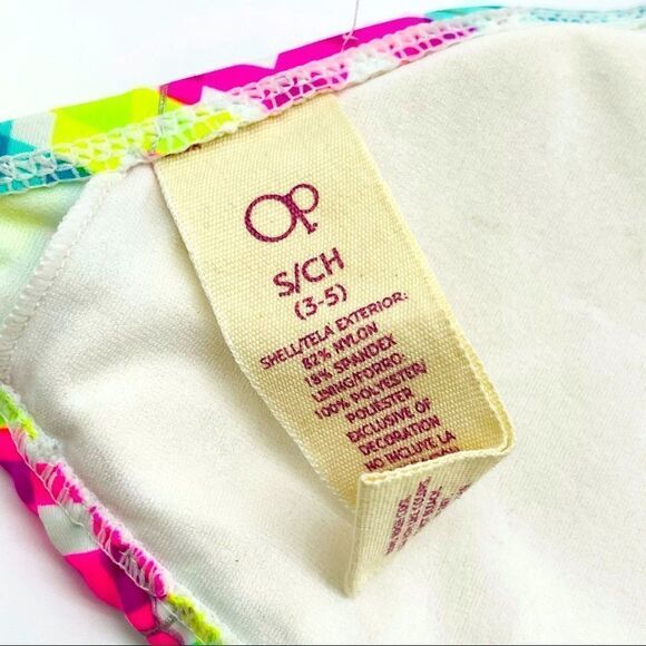 OP Bright Colored Triangle Bikini Top Sz S - Picture 7 of 8